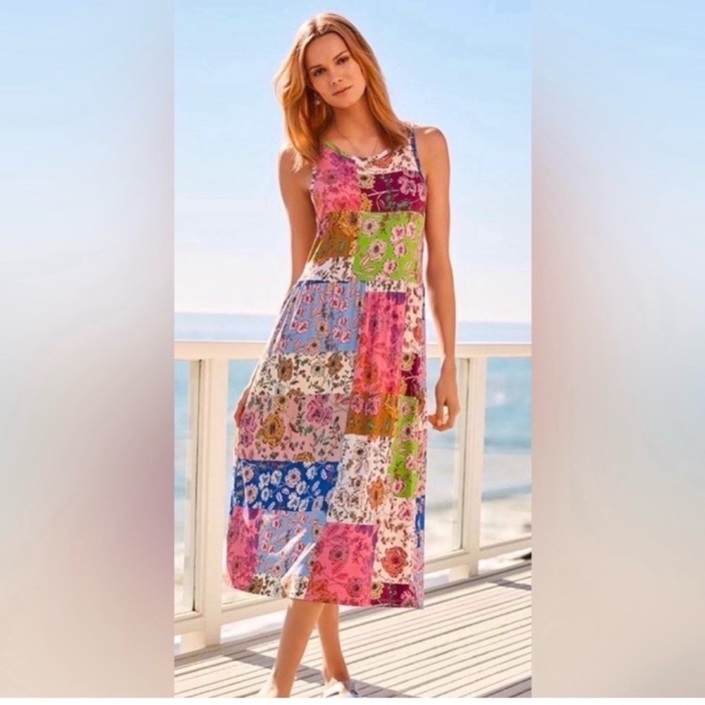 NEW w/ Tags Johnny Was Cosmo Easy Fit Tea Length Dress Size XL - Picture 9 of 10